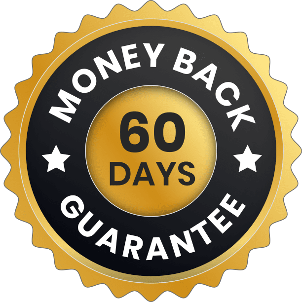 Prostadine 60-day golden satisfaction guarantee seal, ensuring a full refund in case of dissatisfaction.