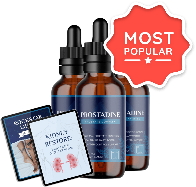 Intermediate kit with 3 bottles of Prostadine for 90 days of urinary and prostate health support.